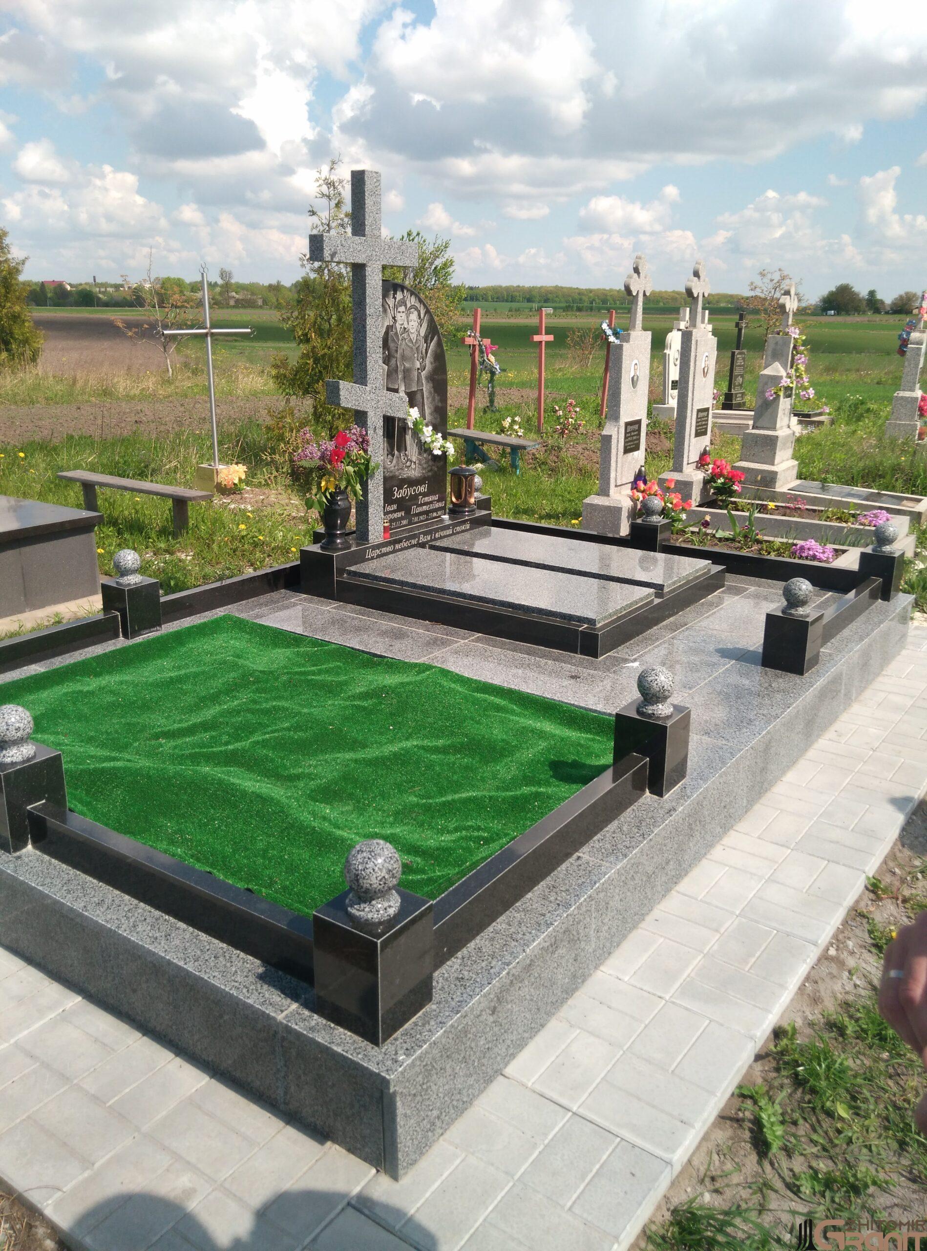 Double granite monument